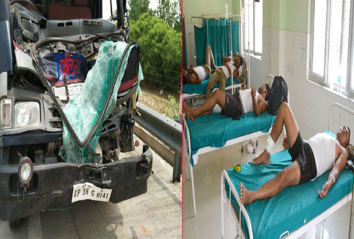 dozen policemen injured in accident on yamuna expressway