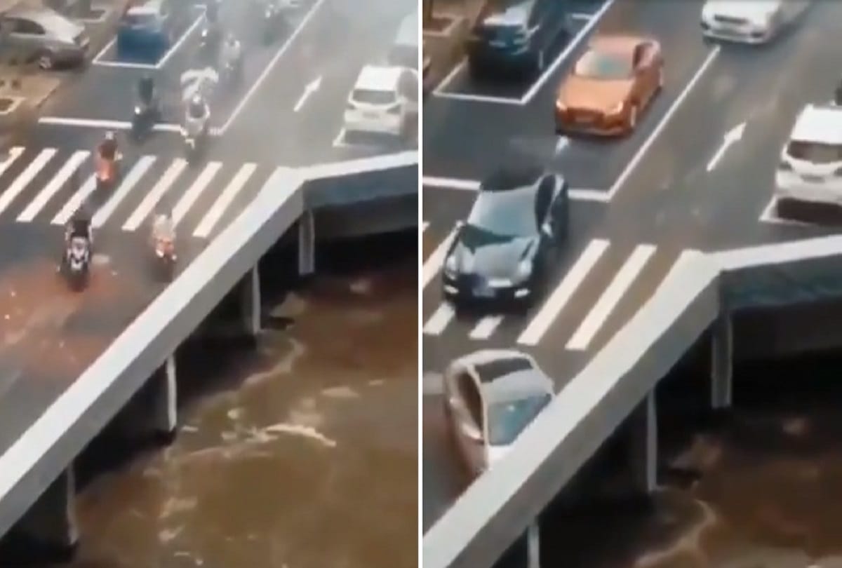Traffic just disappears under the bridge video gone viral