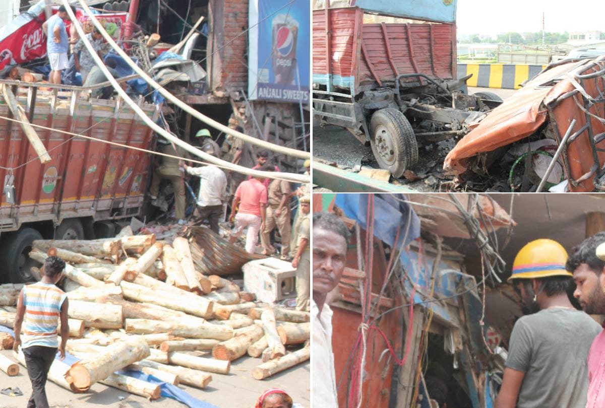 Lucknow News Today truck accident in uthretiya in Lucknow.