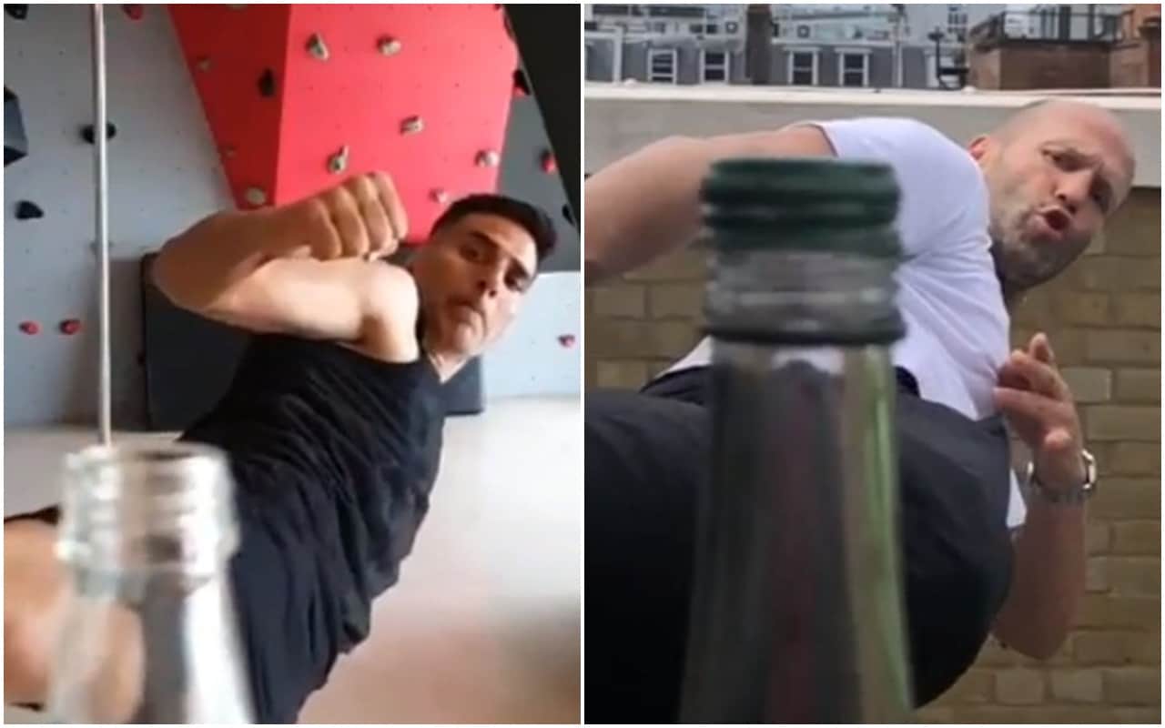 #BottleCapChallenge Akshay Kumar to Jason Statham shares video of Bottle Cap Challenge