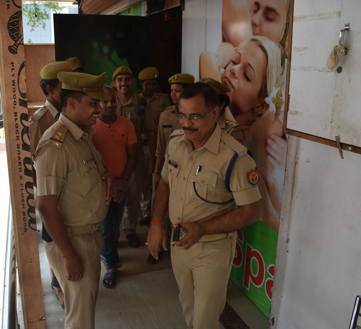 police raid in massage parlor