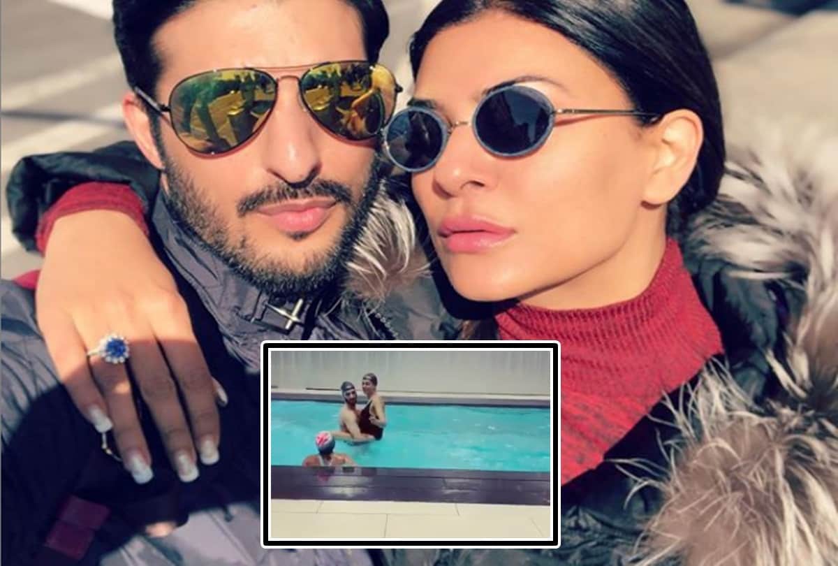 sushmita sen Shares Swimming Pool Video with boyfriend rohman shawl