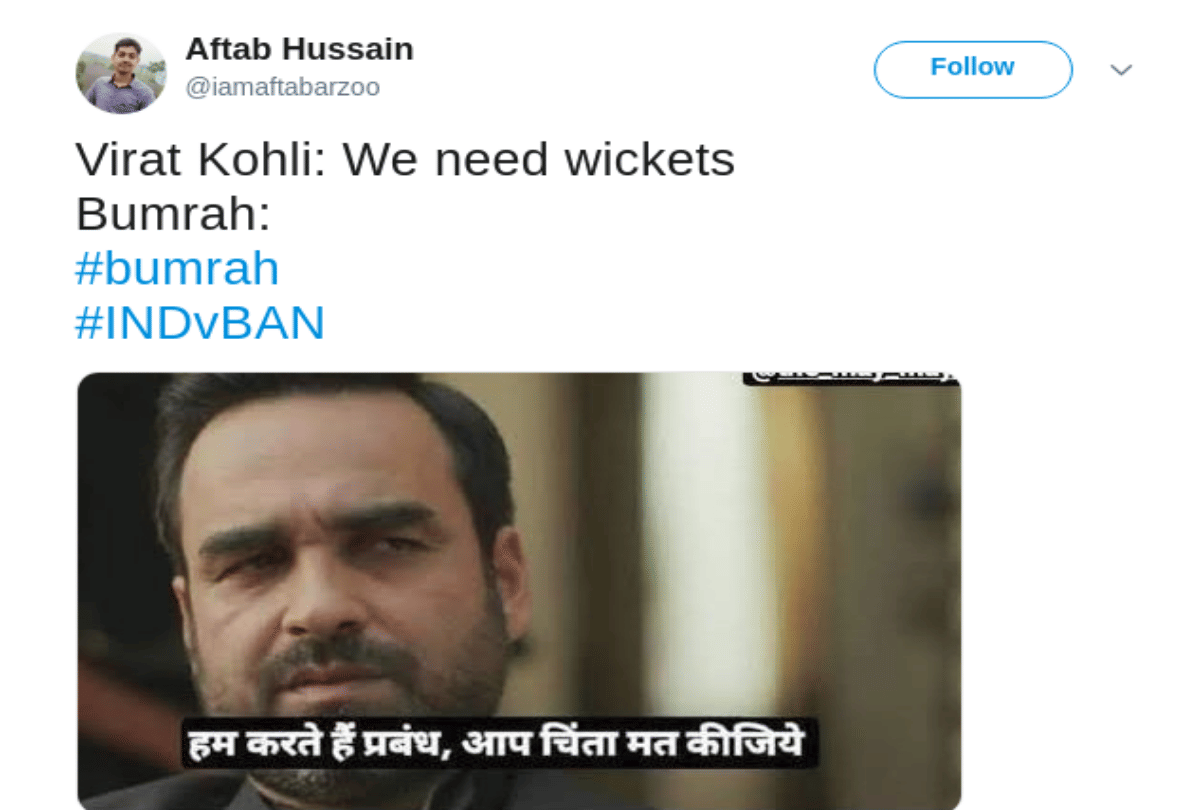 funny memes on bumrah during world cup 2019 ind vs ban match