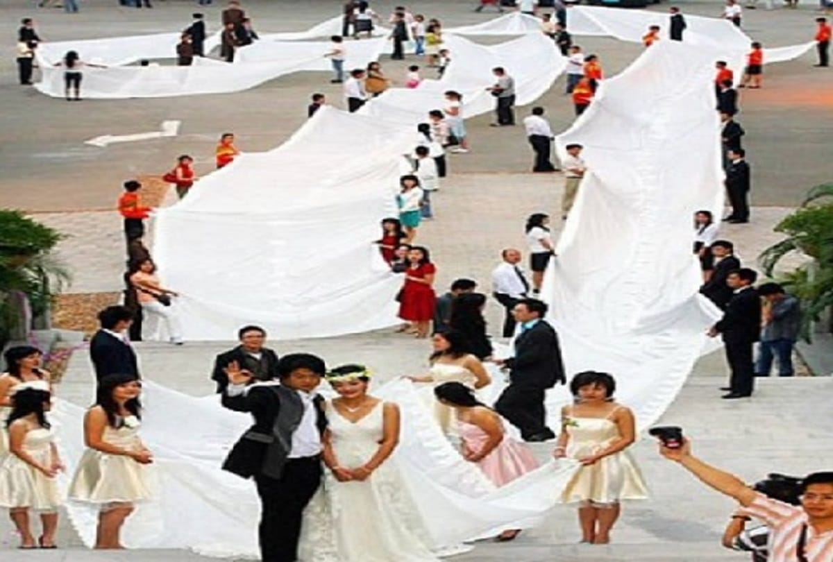 Weird marriages in the world Someone hanging in the air and someone got married inside the water
