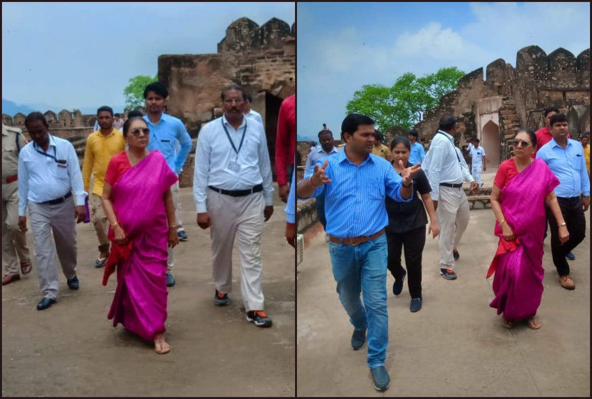 Chhattisgarh and MP governor Anandiben Patel visits state museum and Maharani Lakshmibai palace