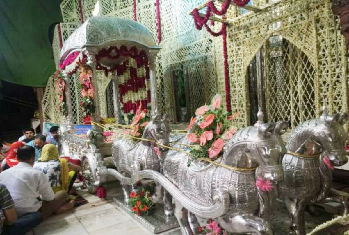 Rath yatra Mahotsava at Banke Bihari Temple Vrindavan On Monday