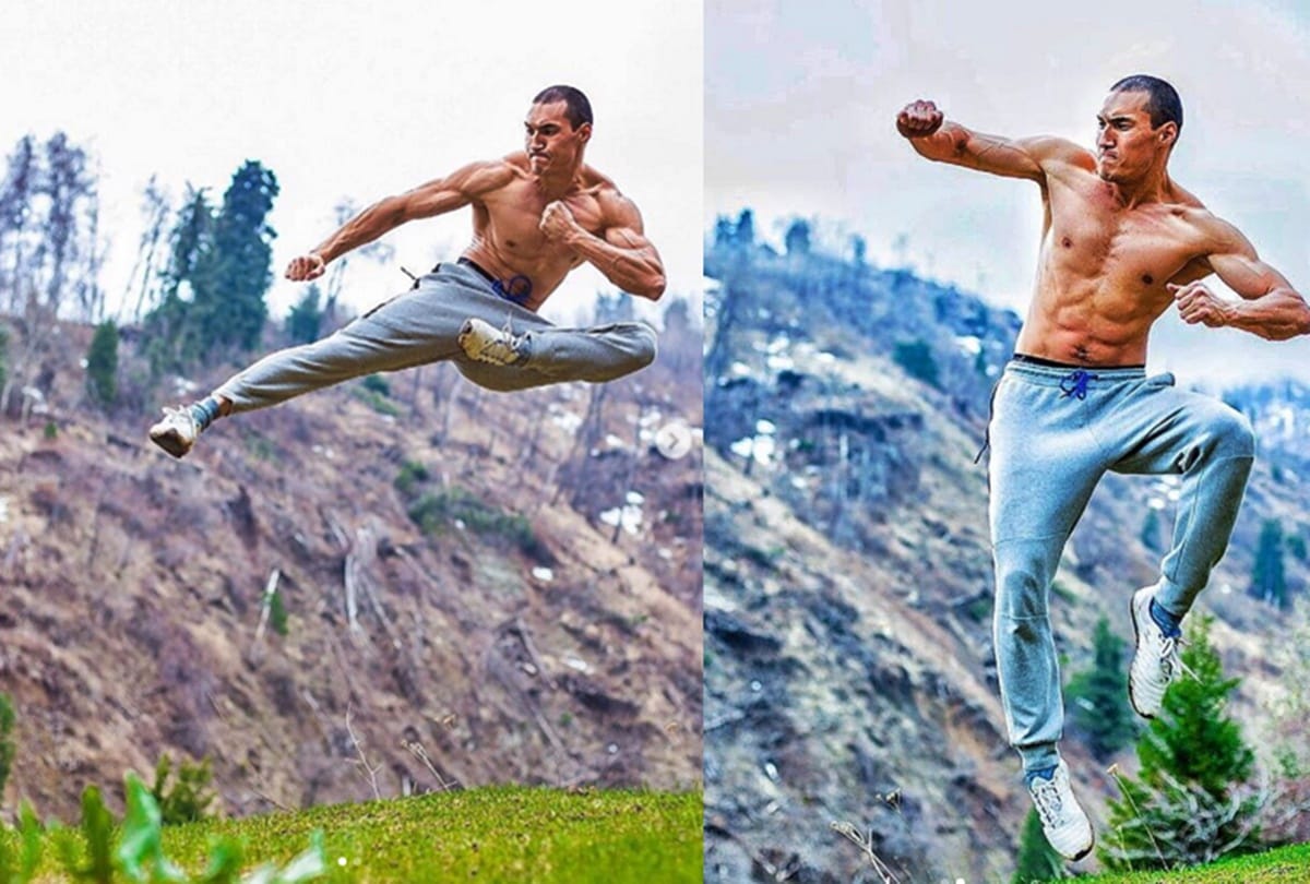 vidyut jamwal completes the bottle cap challenge with three bottles