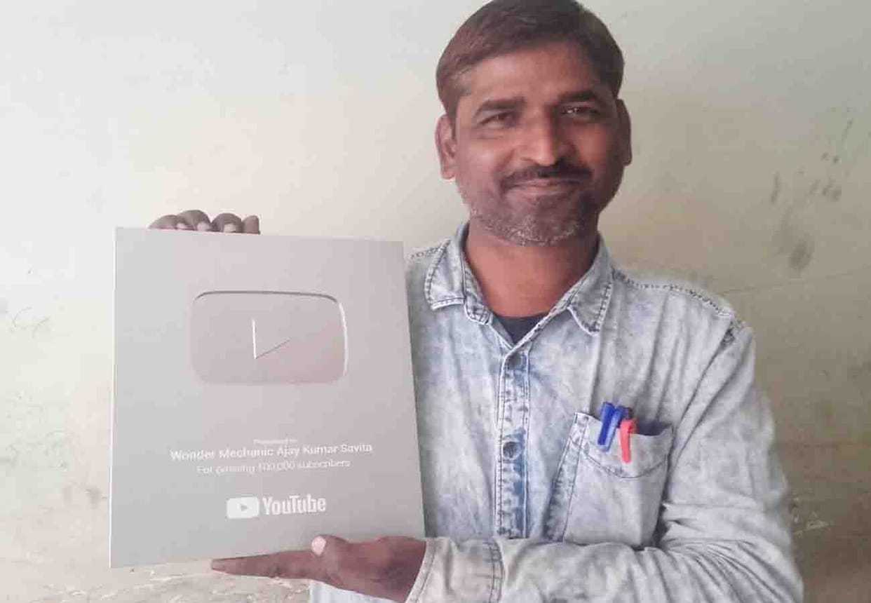 Ajay from kanpur gets Youtube Silver Creator Award