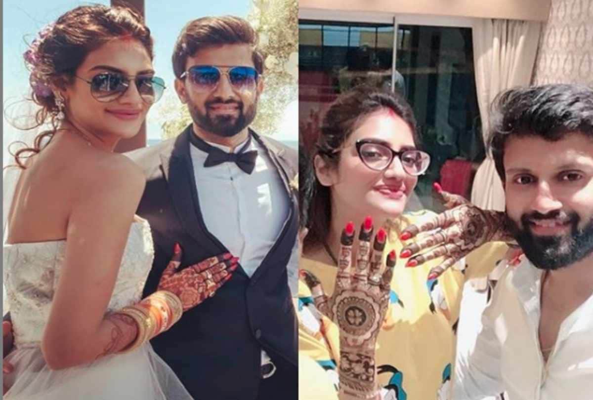 nusrat jahan 5 pics before her reception with husband nikhil jain