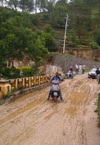 due to Rain mud on roads