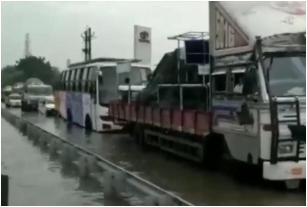 Heavy rainfall leads to severe water-logging and traffic jam in Gurugram
