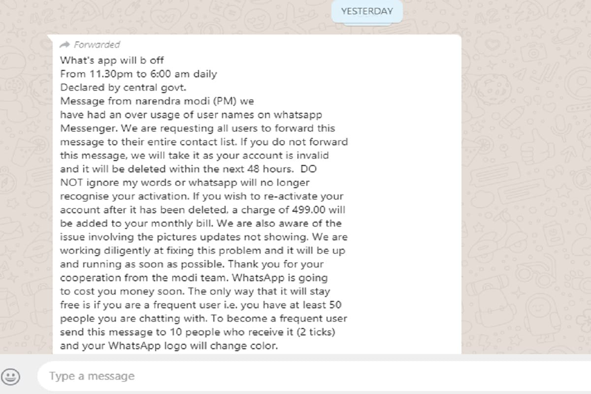 whatsapp viral message