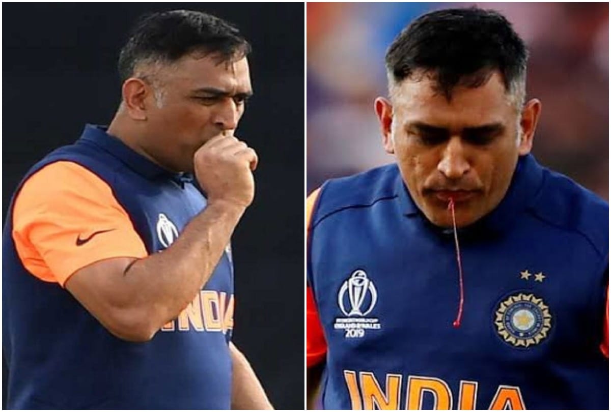 Dhoni injured while batting against england, spits blood through mouth