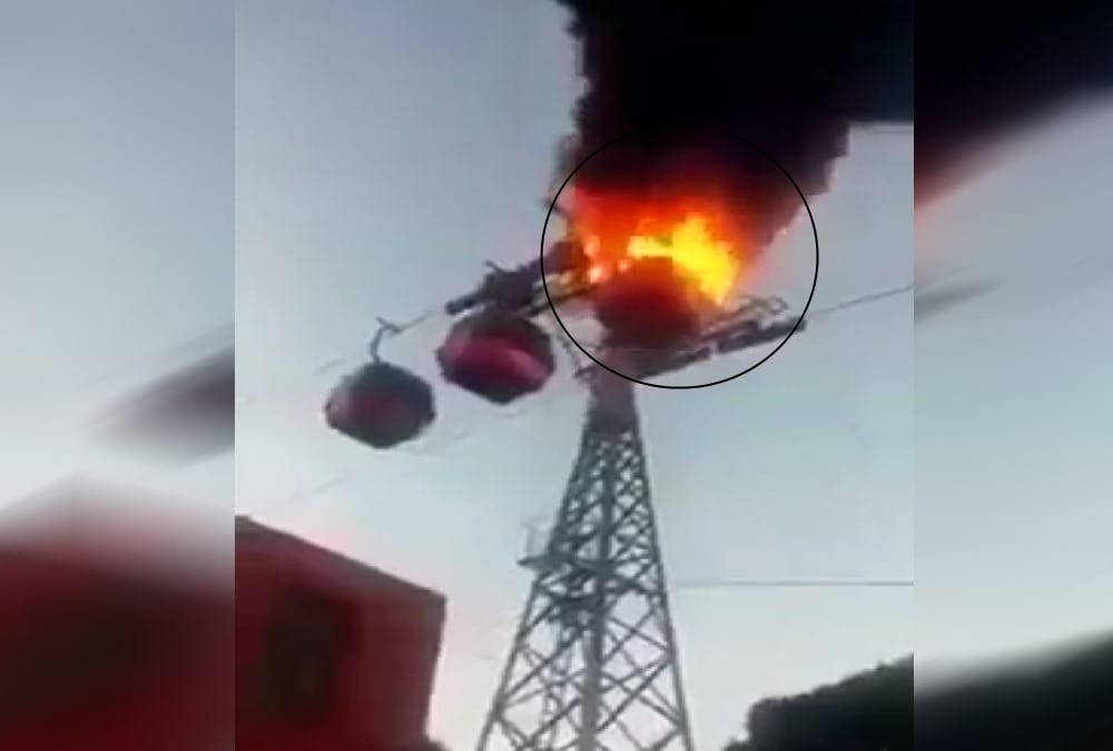 Mansa devi Ropeway trolley caught fire Fake video viral