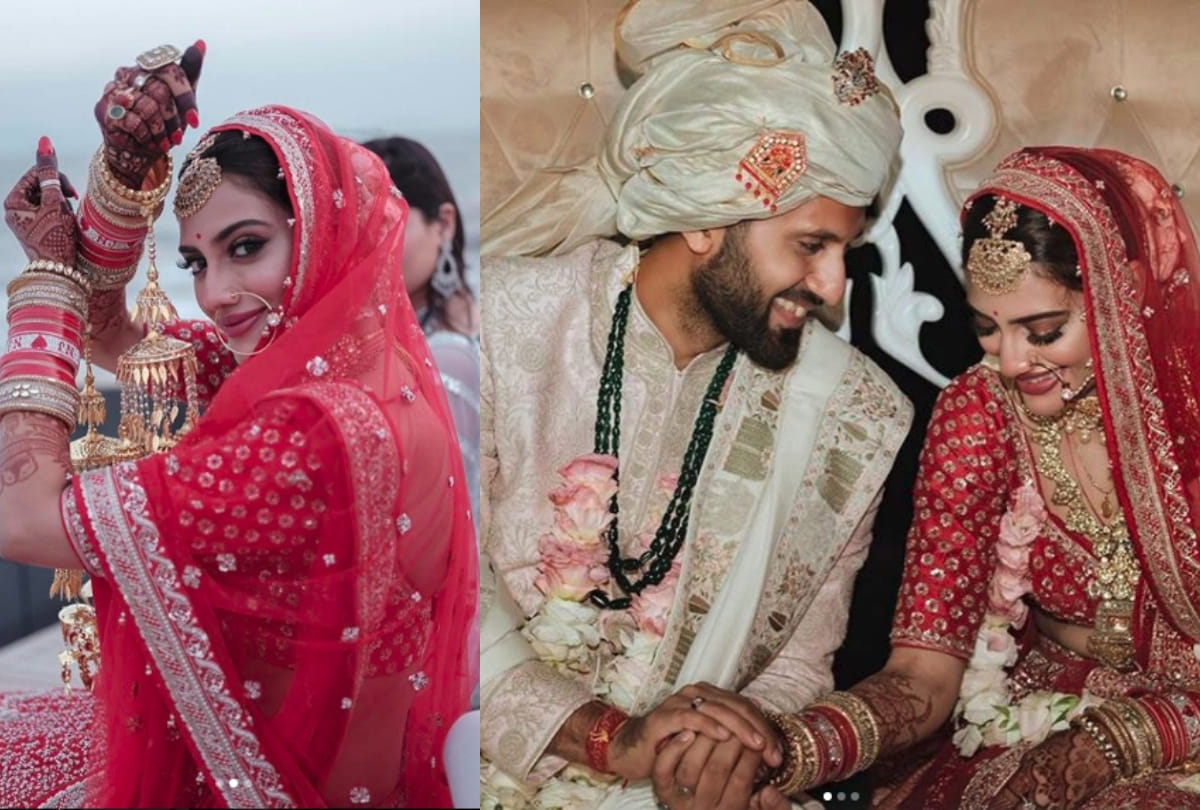 nusrat jahan nikhil jain wedding reception look and stunning style