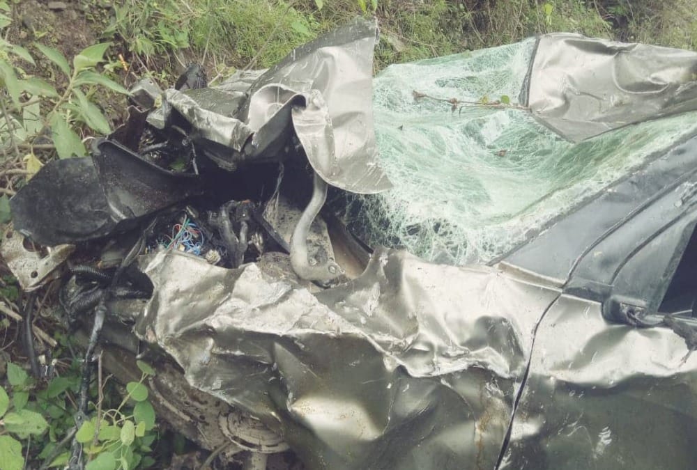 Tourist Car fall into ditch in kotdwar haryana two Youths killed