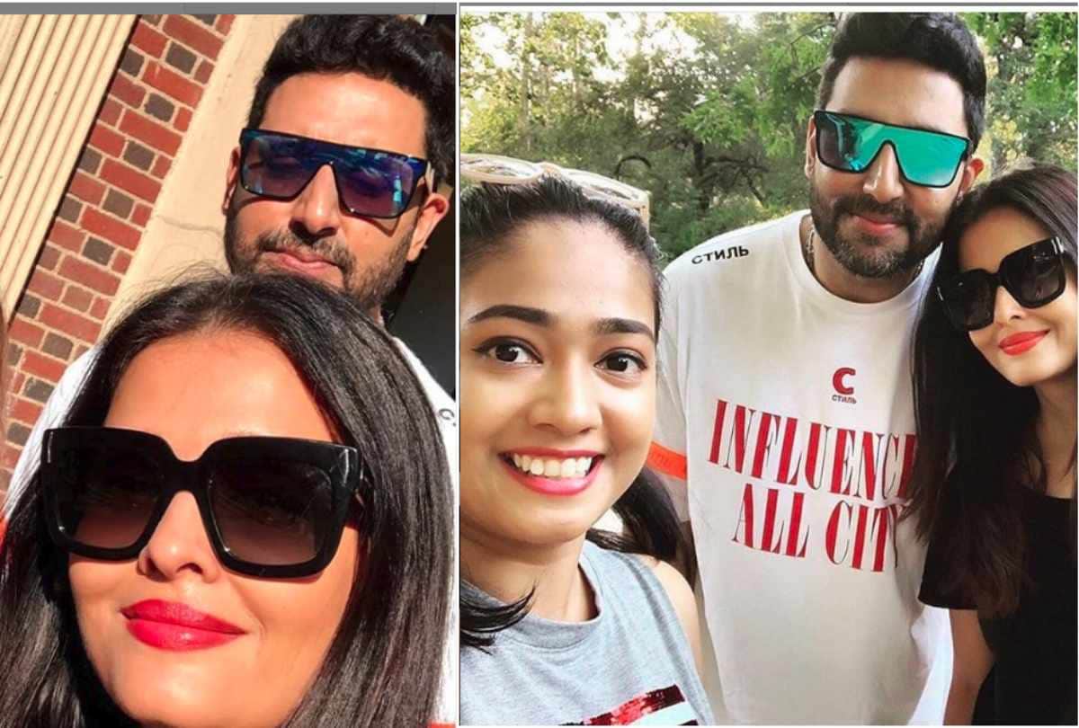 aishwarya rai and abhishek bachchan selfie with fans in new york