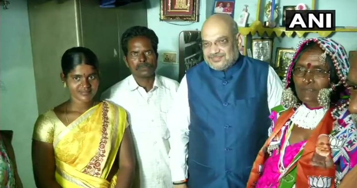 Amit Shah will have a meal at tribal woman Jatvathi Soni home in Mamidipally village telangana
