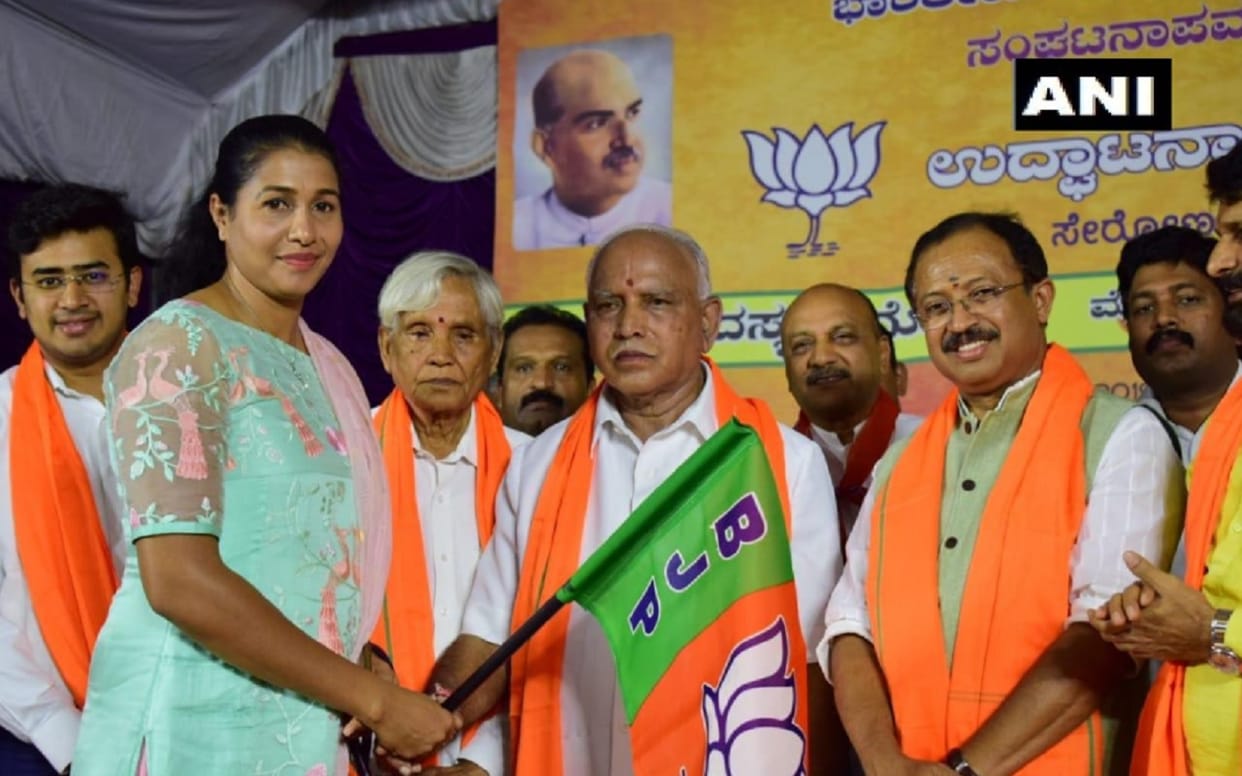 Anju Bobby George and former Andhra Pradesh CM Bhaskar Rao joined BJP amit shah bs yeddyurappa