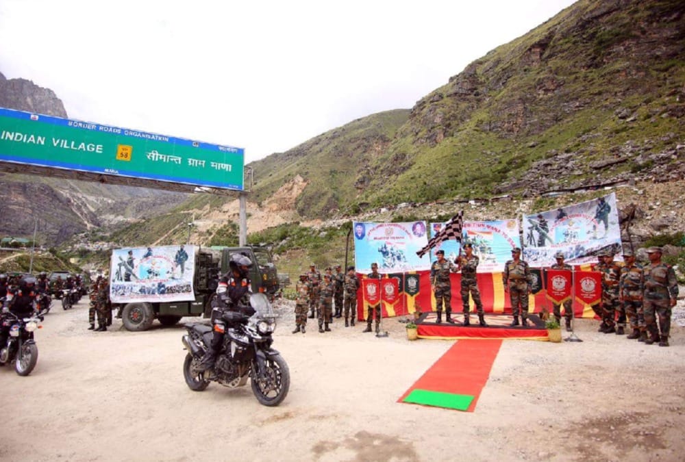 Jammu and Kashmir soldiers bike rally from mana village to kargil