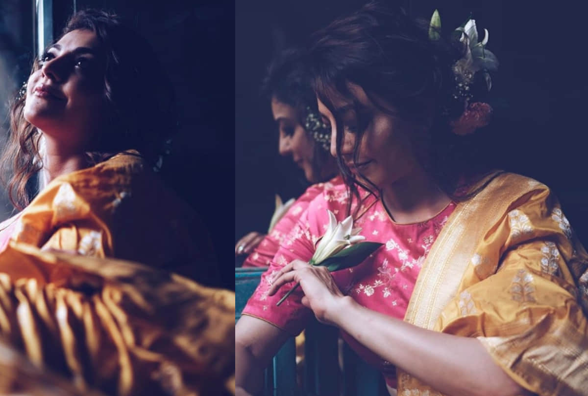 kajal aggarwal vintage ekaya silk saree joseph radhik photoshoot