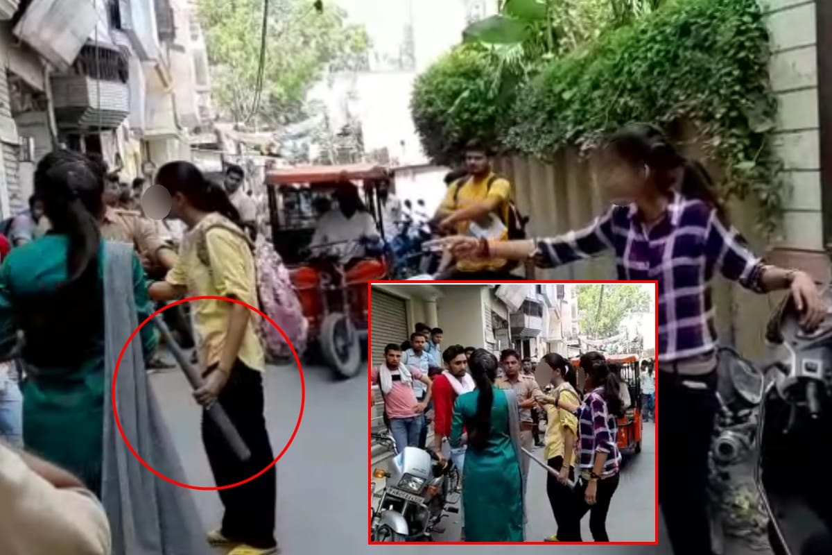 Shamli girls fight with hockey and baseball bat in a coaching center