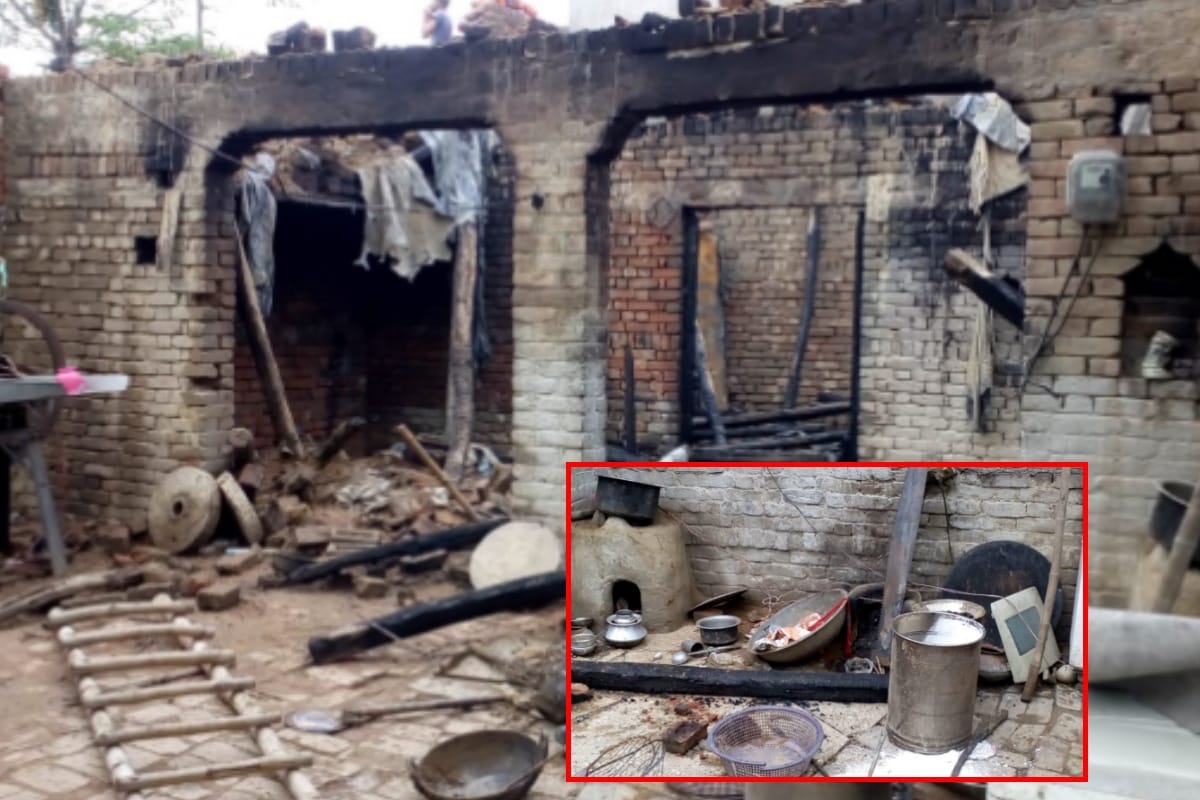 Bijnor Woman set her house on fire after family denied to go with lover
