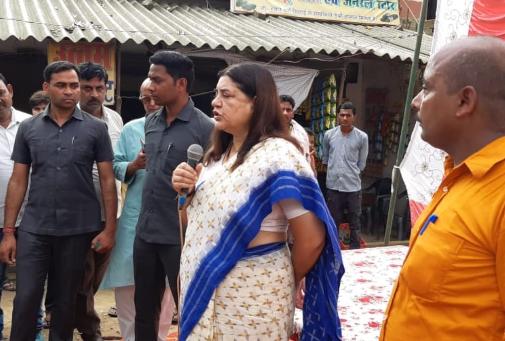 Second day of menka gandhi in sultanpur.