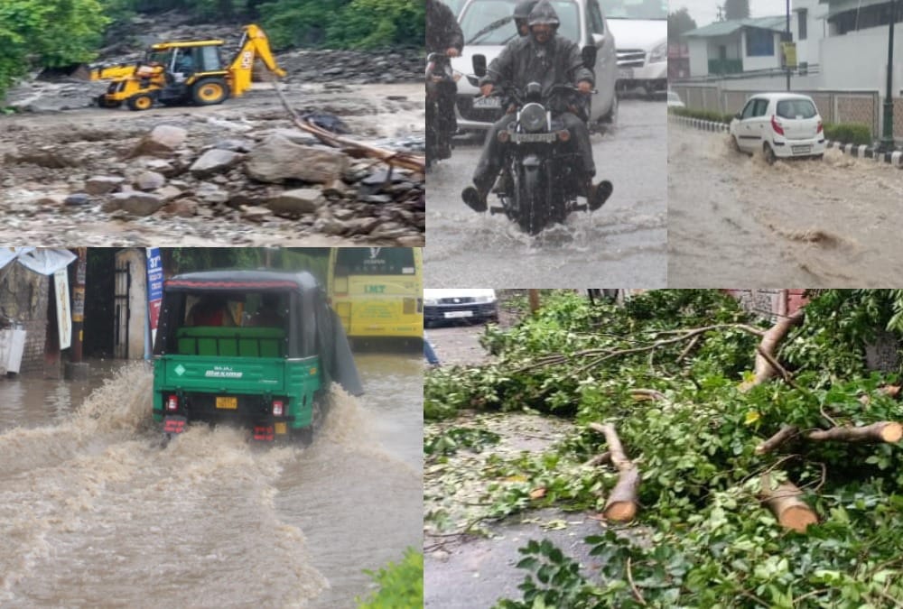Rainfall Create Waterlogging and landslide in mountain areas uttarakhand photos