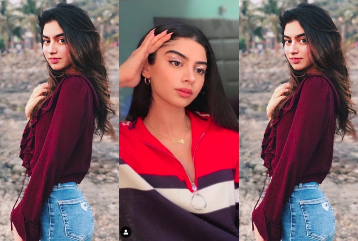 khushi kapoor airport expensive look in stylish hoodie and tights