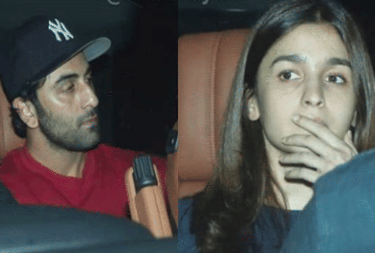ranbir kapoor and alia bhatt spot after dinner at luv ranjan house