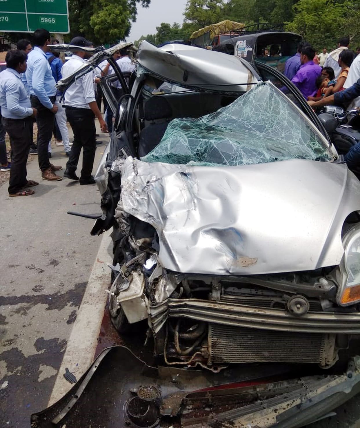 over speed on highway, bus and car accident
