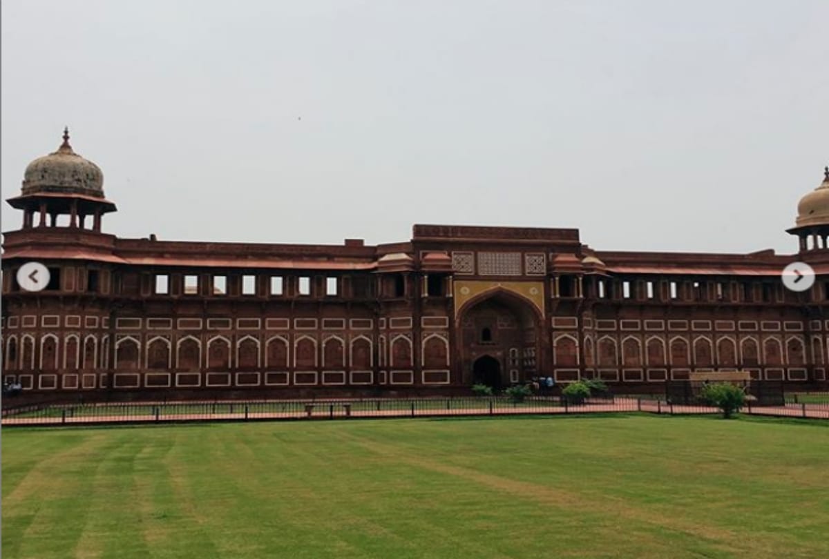 Agra Fort Show in Flood Light in Night Red Stone Will Shine