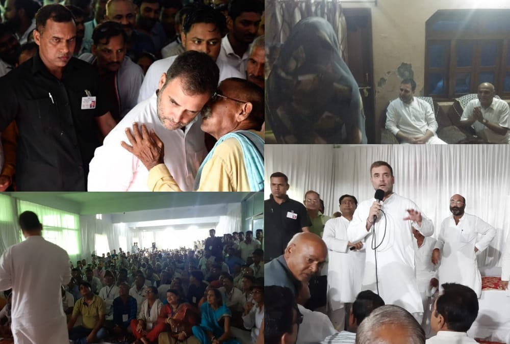 Pics of Rahul Gandhi amethi first visit after loss visit.