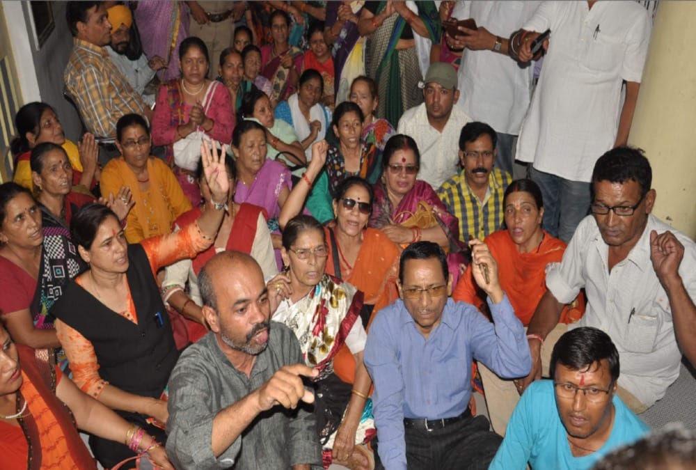 protest against mla champion in dehradun