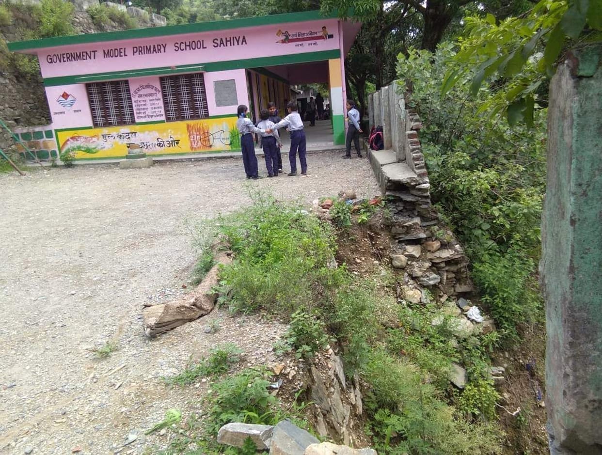school wall damaged