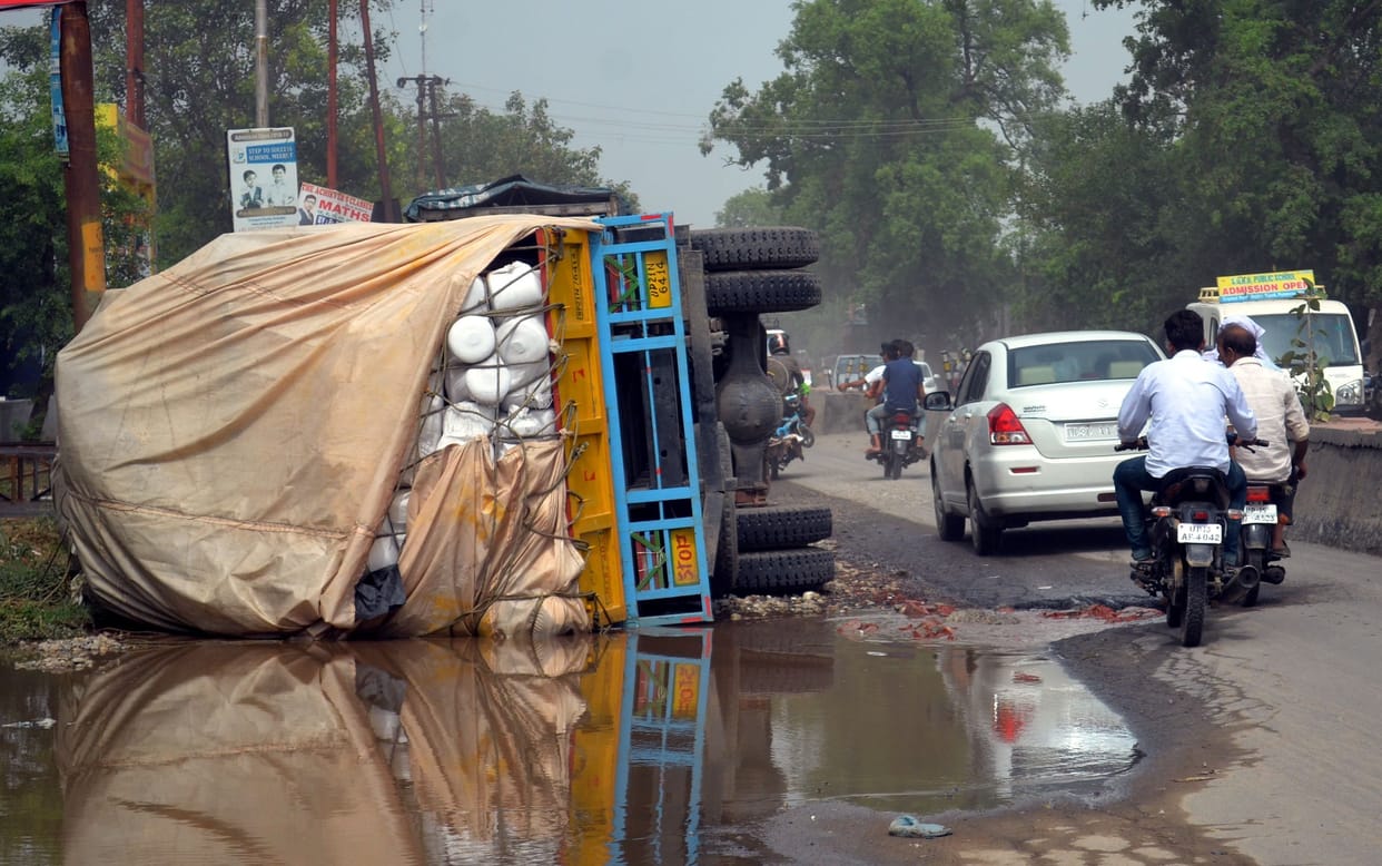 road damage in three year