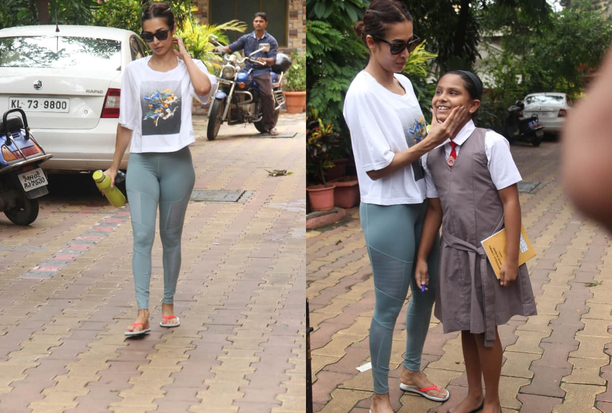 Malaika Arora spotted at gym class in Mumbai and Happy to see her fans