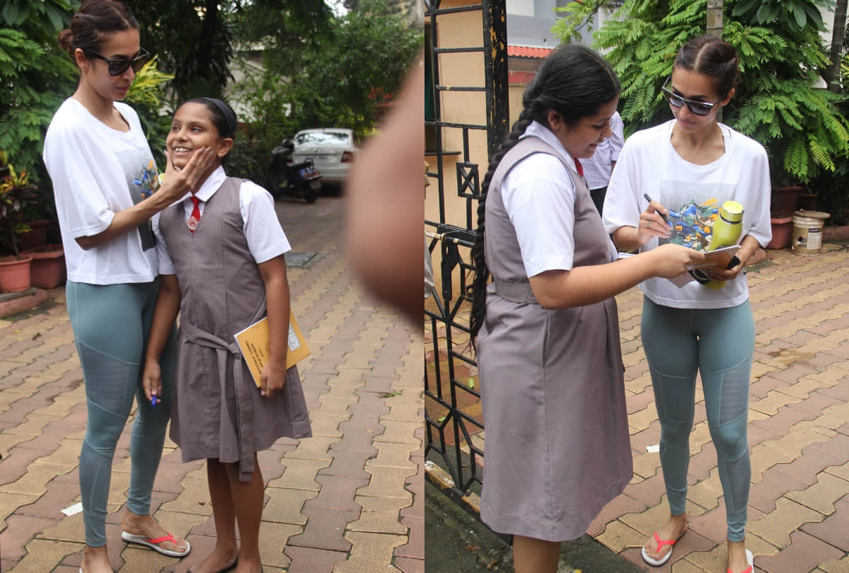 Malaika Arora spotted at gym class in Mumbai and Happy to see her fans