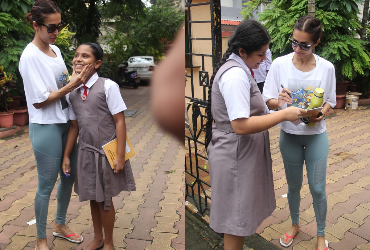 Malaika Arora spotted at gym class in Mumbai and Happy to see her fans