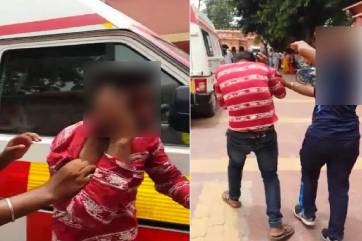 Beaten up of a accused after tampering with a girl in Muzaffarnagar at Uttar Pradesh