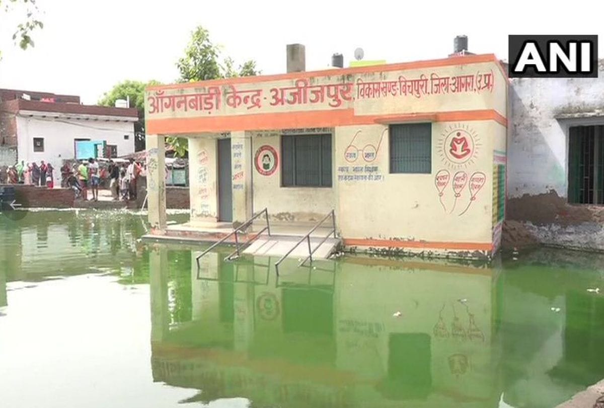 students unable to attending school due to waterlogged in rain