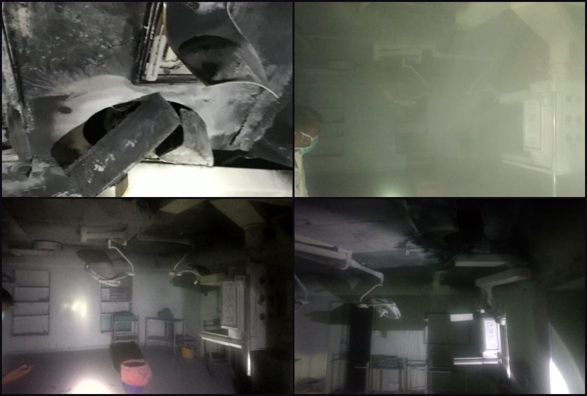 Fire breaks out in ESIC model hospital Basai Darapur Delhi