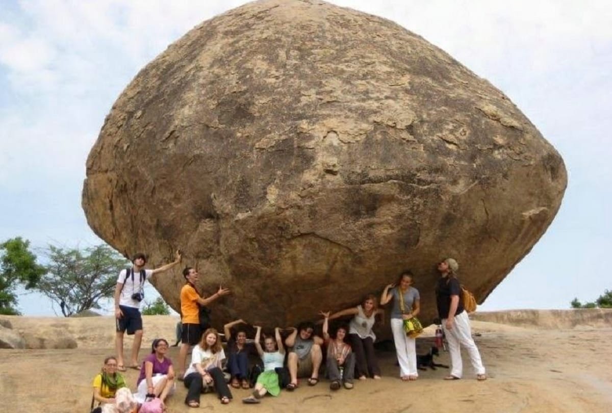 Mysterious stone Mystery of krishna butterball Mahabalipuram Balancing Rock
