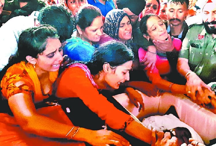 Last Rites Of Shaheed Gurpreet Singh At Dharmagarh Village In Mohali