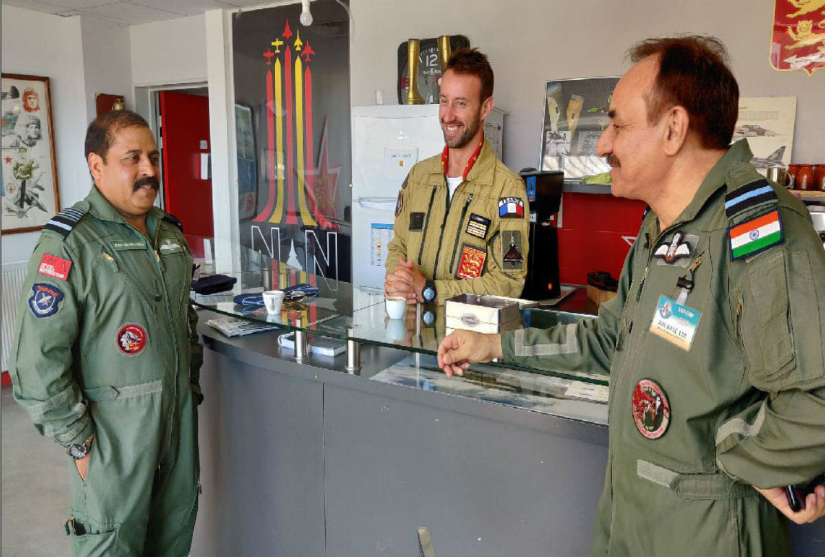 indian air force vice chief air marshal rk singh bhadauria on rafale in france