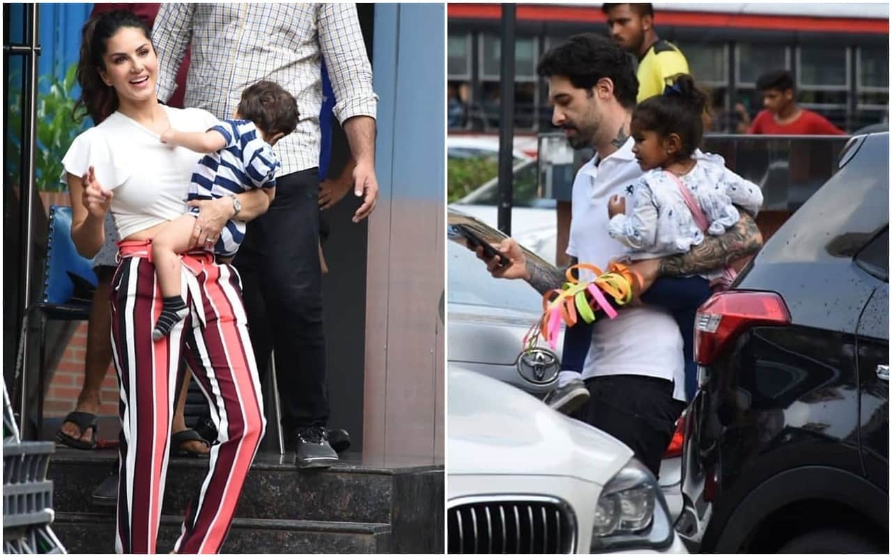 sunny leone Clicked with son users Confused is he taimur