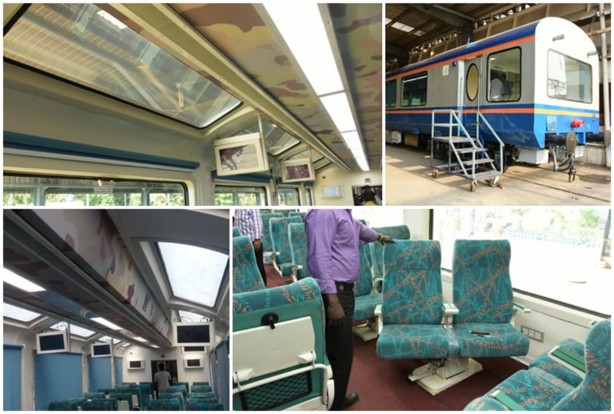 Glass roof train kashmir, vistadome coach to get started in kashmir valley