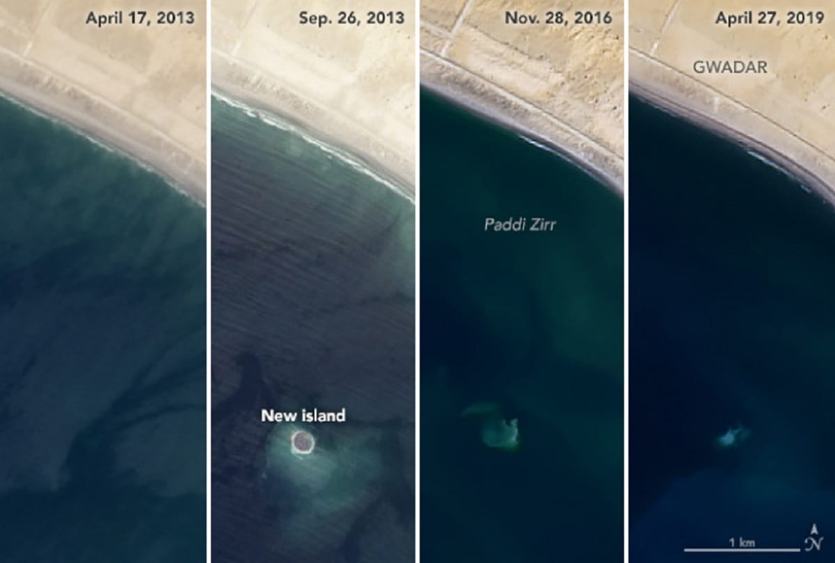 Zalzala Koh Pakistan Island Disappears suddenly near the city of Gwadar