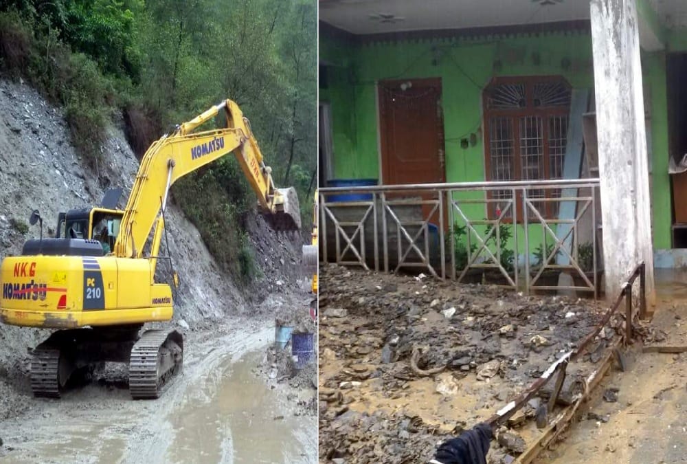 Rainfall in uttarakhand many House collapse Highway blocked